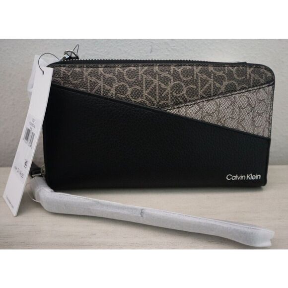 Calvin Klein H3JEYCV4 Women's Black Multi Zoe Zip Around Wallet/Crossbody - Picture 3 of 9
